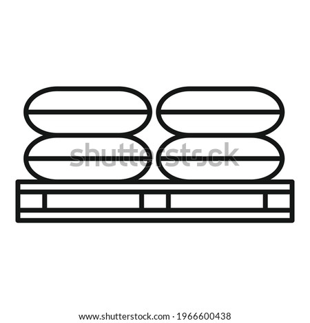 Flour sack pallet icon. Outline Flour sack pallet vector icon for web design isolated on white background