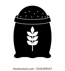 Flour sack silhouette icon. Vector.