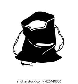 flour sack silhouette on white background