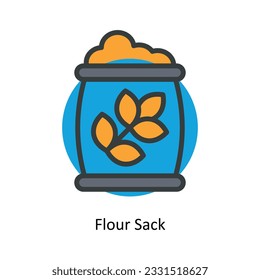 Flour Sack Vector   Fill outline Icon Design illustration. Kitchen and home  Symbol on White background EPS 10 File