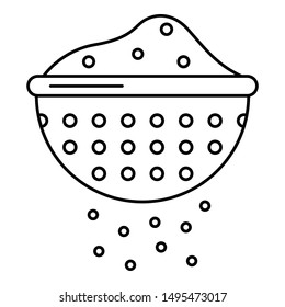 Flour sieve icon. Outline flour sieve vector icon for web design isolated on white background