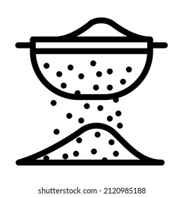flour sift line icon vector. flour sift sign. isolated contour symbol black illustration