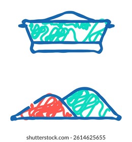 flour sifting doodle icon sketch vector. flour sifting sign. isolated symbol illustration
