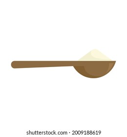 Flour spoon icon. Flat illustration of flour spoon vector icon isolated on white background