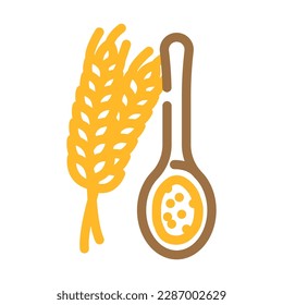 flour spoon wheat color icon vector. flour spoon wheat sign. isolated symbol illustration