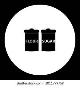 flour and sugar simple black and green icon eps10