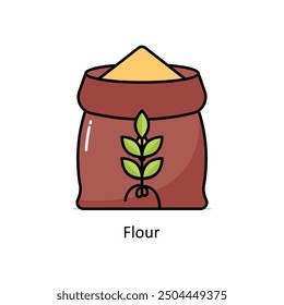 Flour vector  Filled outline icon style illustration. Symbol on White background EPS 10 File