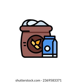 flour vector icon. bakery icon filled line style. perfect use for logo, presentation, website, and more. simple modern icon design color line style