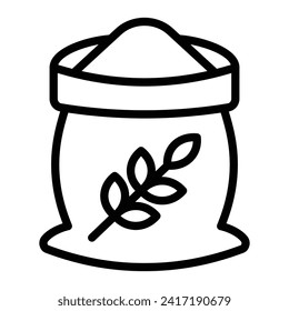 Flour Vector Line Icon Design