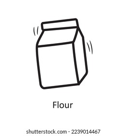 Flour vector outline Icon Design illustration. Food and Drinks Symbol on White background EPS 10 File