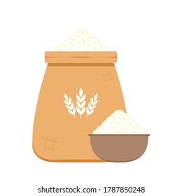 Flour vector. Rice symbol vector. rice bag.