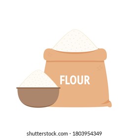 Flour vector. Rice symbol vector. rice bag.
