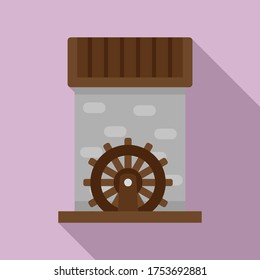 Flour water mill icon. Flat illustration of flour water mill vector icon for web design