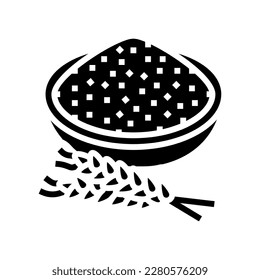 flour wheat plate ears glyph icon vector. flour wheat plate ears sign. isolated symbol illustration