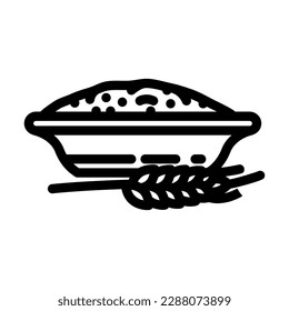 flour wheat plate ears line icon vector. flour wheat plate ears sign. isolated contour symbol black illustration