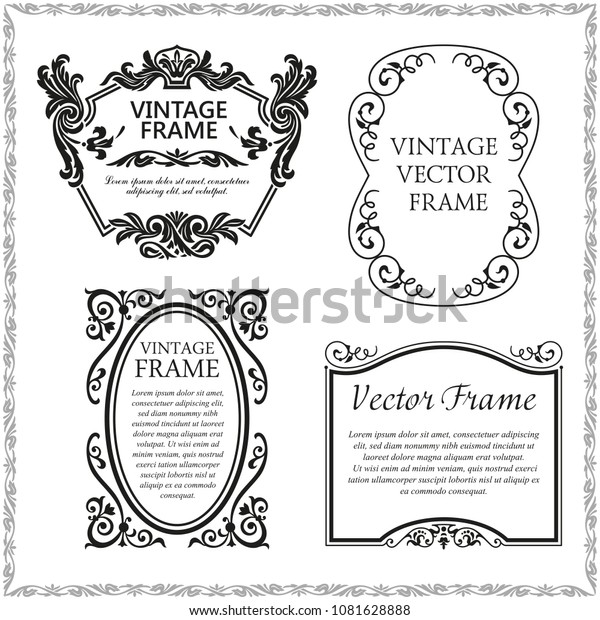Flourish border corner and\
frame collection. Decorative elements for design invitations,\
frames, menus