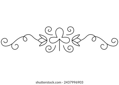 Florecer elemento de diseño caligráfico. Símbolo de decoración de página para embellecer su diseño. Lineal de remolino vintage