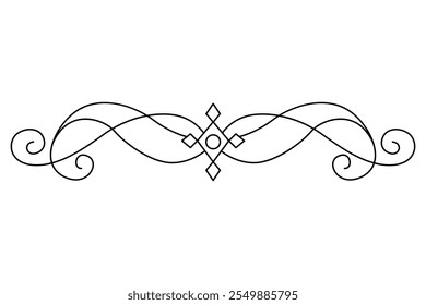 Florecer elemento de diseño caligráfico. Símbolo de la decoración de la página para embellecer su diseño. Lineal de remolino vintage