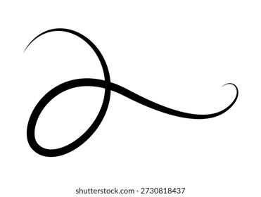 Flourish calligraphic design element. Page decoration symbol to embellish your layout. Linear of vintage swirl