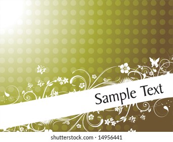 flourish and curve elements for sample text in gradient green, wallpaper