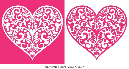 Flourish damask vector ornamental heart