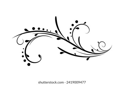 Flourish design elements illustration. black color isolated design vector.