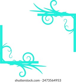 Diseño Flourish en azul fluorescente