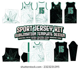 Flourish flower outline Line Jersey Design Background