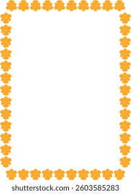 Flourish frame with blossom elements. Trendy graphic template. Cute orchid flower empty frame box