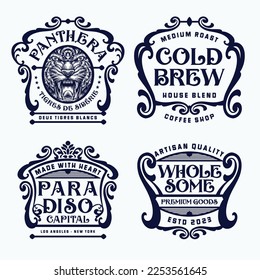 Flourish frames for vintage label, banner, logo, emblem, menu, sticker and other design