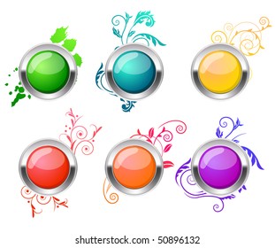 Flourish glossy buttons
