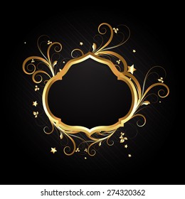 Flourish Golden Banner Vector