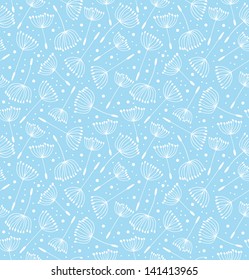 Flourish hand drawn cute pattern. Seamless texture with flowers. Retro lace background with fluff