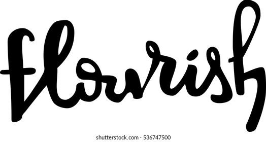 flourish - hand drawn lettering vector. Template for greeting card with modern calligraphy. Brush painted letters