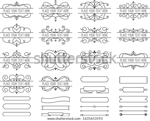 Flourish Line Frames-Set of various line frames
and ribbons