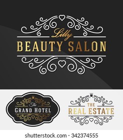 Flourish Line Logotype Template Suitable For Businesses and Product Names, Luxury industry like beauty salon, hotel, wedding, restaurant, jewelry and real estate.Vector illustration
