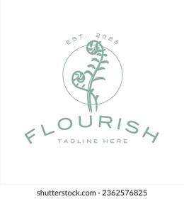Flourish Logo, company logo design idea, vector illustration