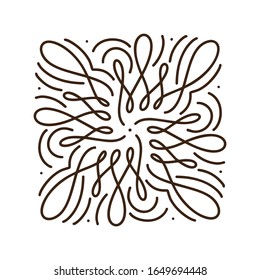 Flourish monoline vector frame illustration. Hand drawn calligraphy style vintage ornament for logo, invitation, wedding, gifts, photos, monogram. Floral Simple beautiful card.