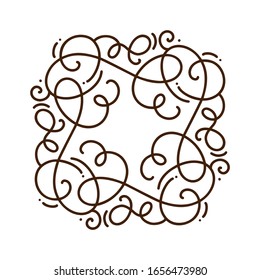 Flourish monoline vector frame illustration. Hand drawn calligraphy style vintage ornament for logo, invitation, wedding, gifts, photos, monogram. Floral Simple beautiful card.