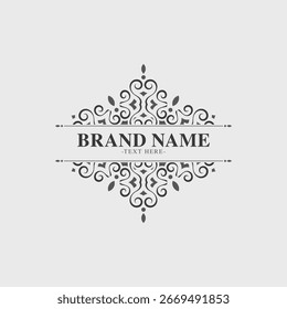 Flourish Ornament Border Frame Logo Decoration Template