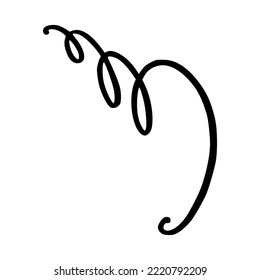 Flourish ornament as monogram or divider for wedding invitations and other designs. Handdrawn flourish isolated in white background. Doodle vector illustration