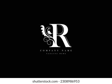 Flourish ornamental letter logo. R monogram design. Use for wedding, hotel, beauty shop , boutique etc..