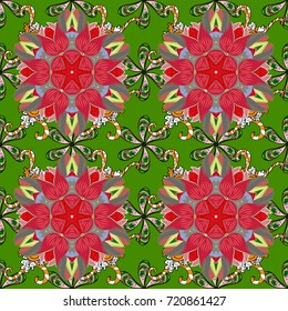 Flourish ornamental spring garden texture. Floral pattern. Flower seamless background. Vector illustration.