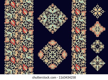 Flourish - paisley golden vector border ornament