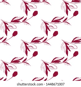 Flourish poppies pattern in line art style. Poppy flower line art. Botanical seamless vector texture. Colorful background blossoming bloomy vector. Wildflowers handcrafted artsy poppy surface design