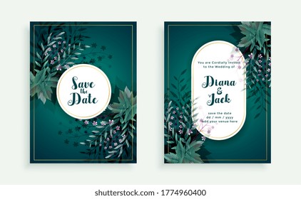 flourish save the date wedding invitation card template design