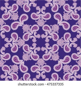 Flourish seamless pattern. Abstract floral geometric background. Fantastic flowers  motif ornament