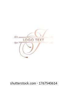 Flourish split letter type J logo template, Vector logo for business and company identity 