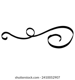 Flourish swirl. Line Art Illustration