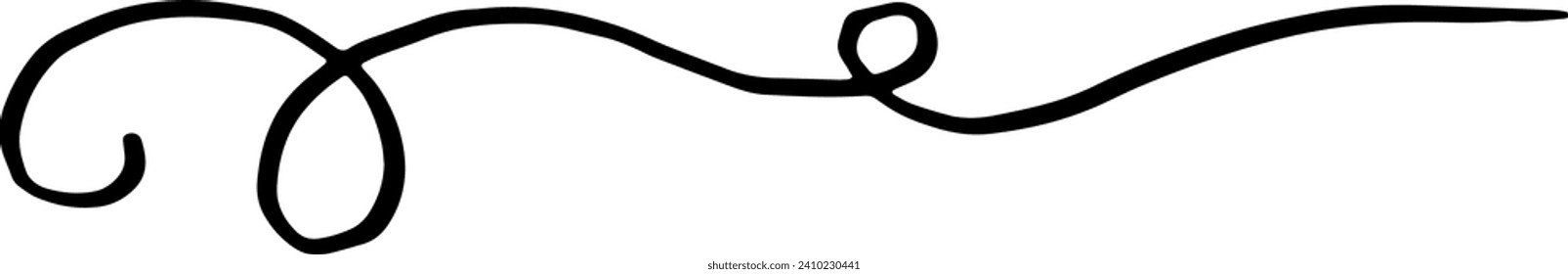 Flourish swirl. Line Art Illustration
